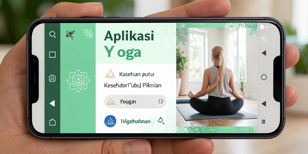 Screenshot aplikasi 8364 menampilkan antarmuka latihan Yoga yang intuitif.