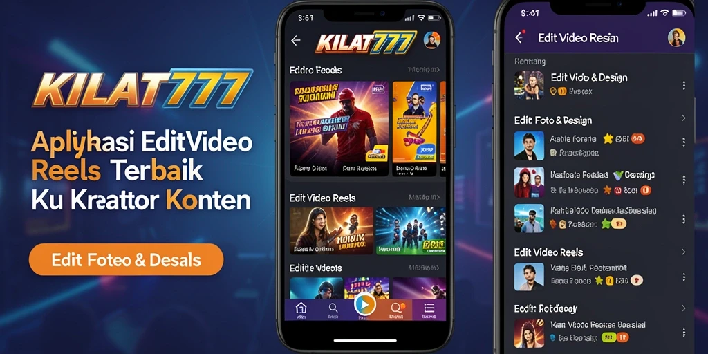 Tampilan antarmuka KILAT777 saat mengedit video Reels.