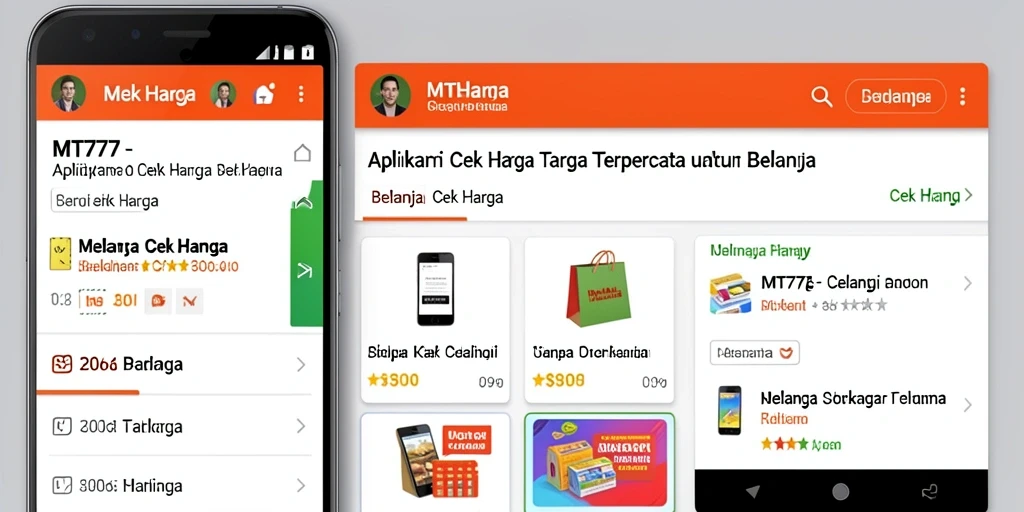 Tampilan antarmuka aplikasi MT777 untuk cek harga produk.
