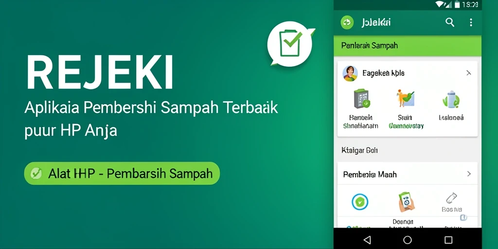 Tampilan antarmuka aplikasi Pembersih Sampah REJEKI yang sederhana dan efisien.