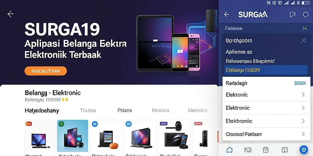 Antarmuka sederhana dengan fitur belanja elektronik yang lengkap.
