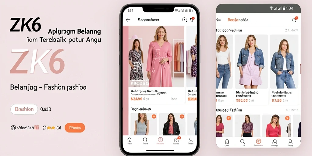 Tampilan antarmuka ZK6 dengan kategori fashion yang jelas dan menarik.